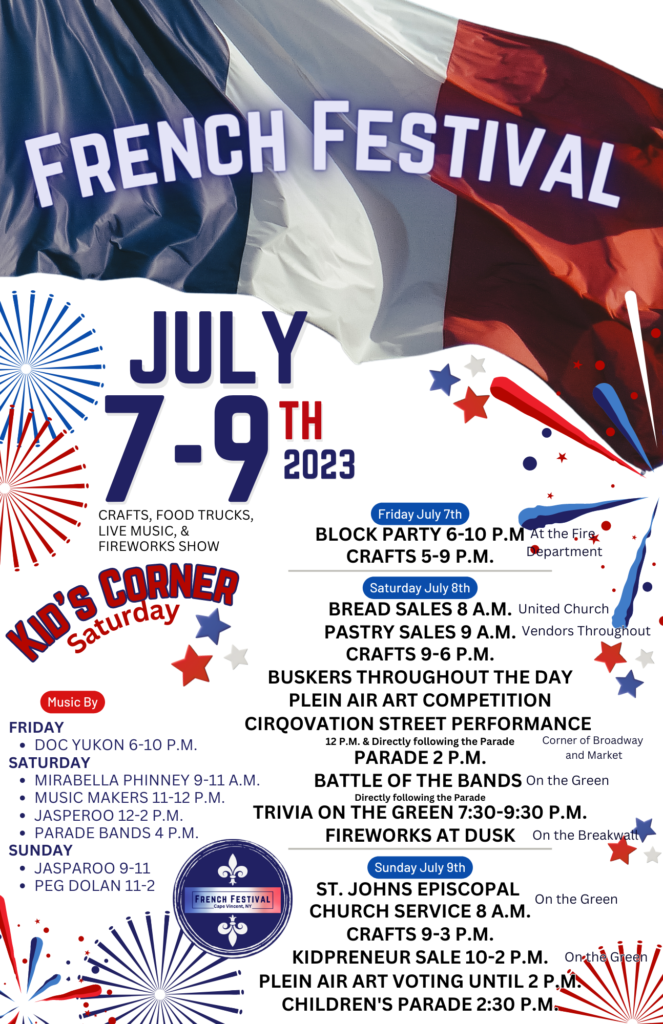 2023 Annual French Festival Cape Vincent Chamber of Commerce